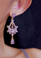 retro chandelier purpla earrings
